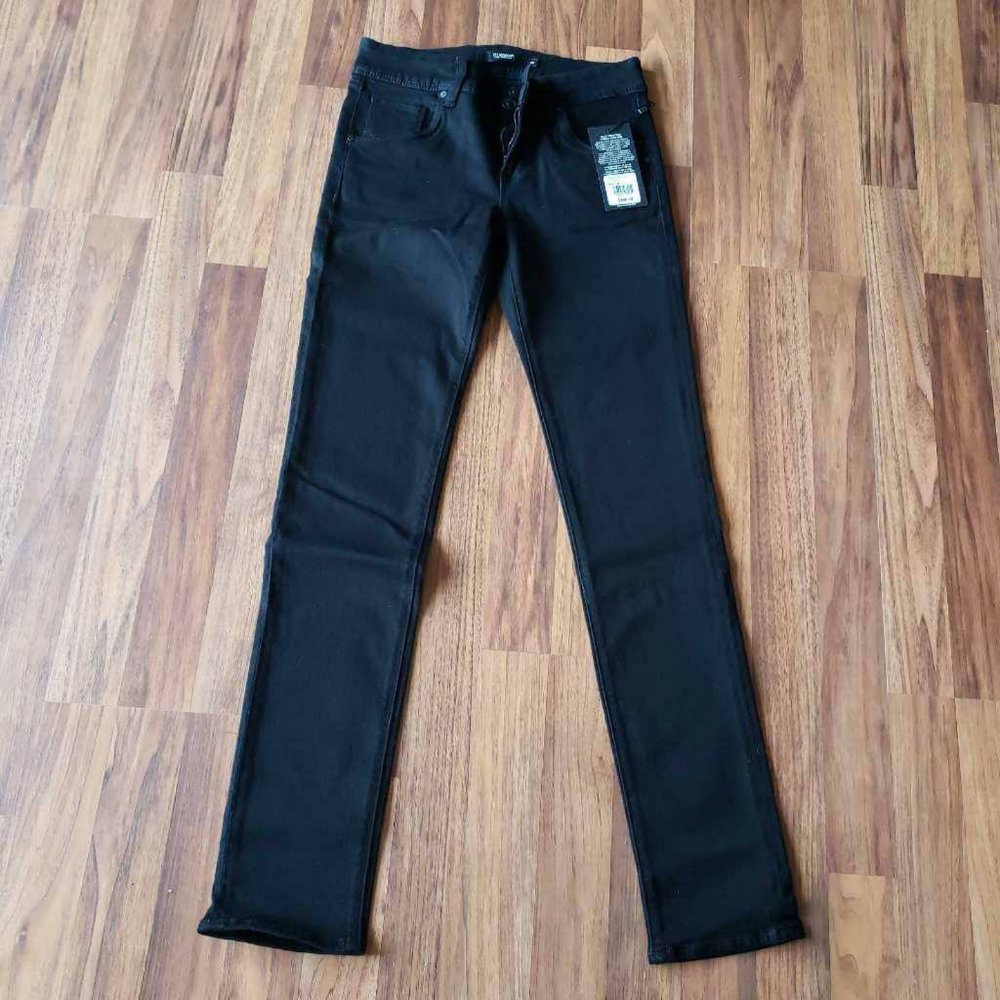 Hudson Womens Collin Skinny Slim Jeans Black Stretch Denim Cotton Blend 26 New
